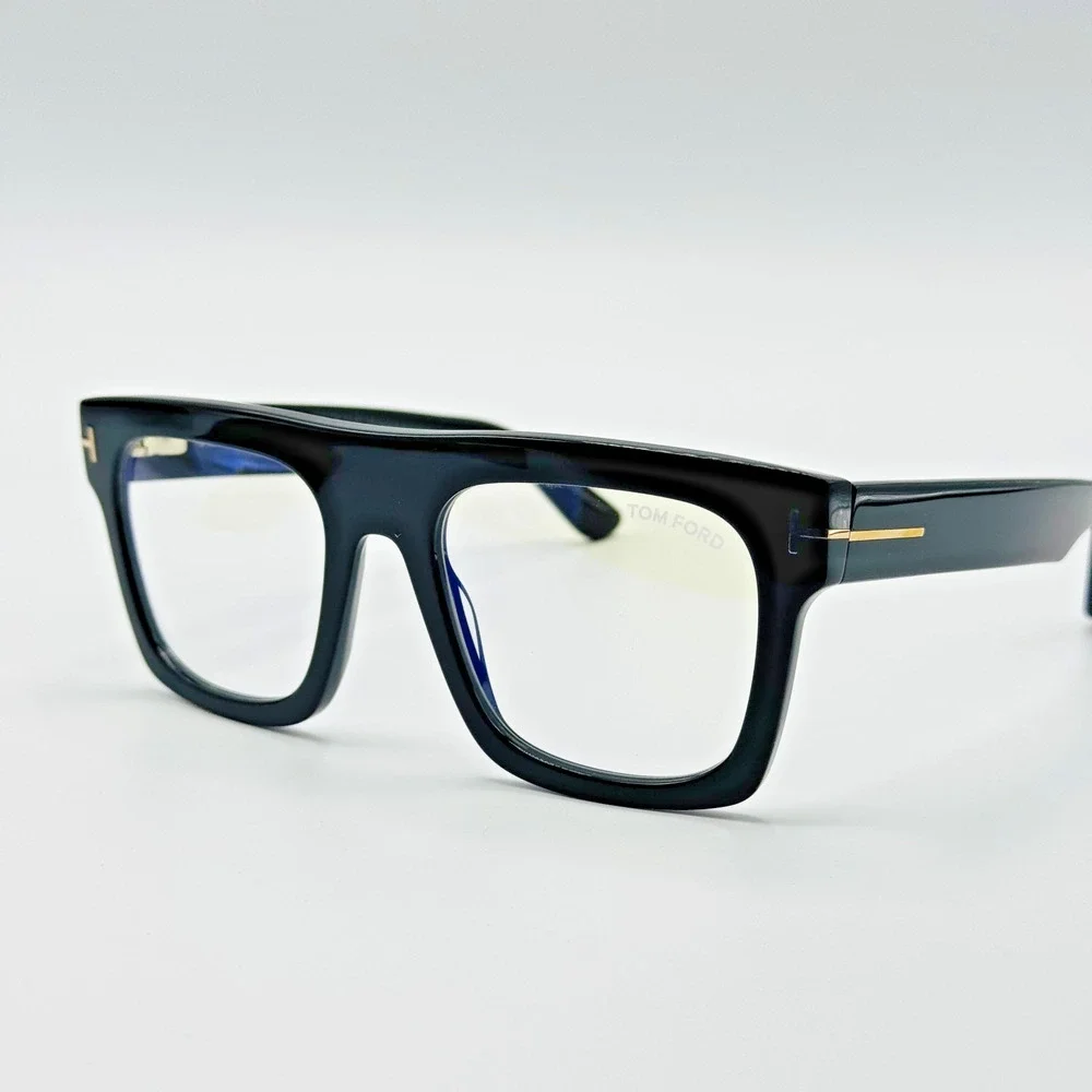 Tom Ford Eyeglasses Frame TF6068-B 001 Black Blue Light Block Clip-On 53-20-145